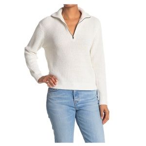 CLOTH BY DESIGN
Half Zip Recycled Pullover In Egg White